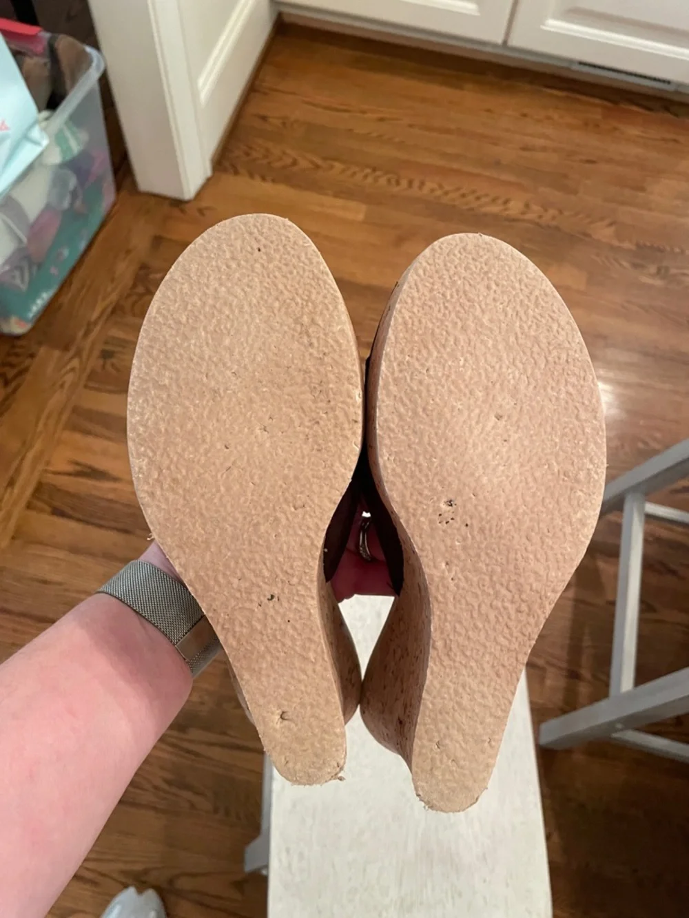 Kors Michael Kors chocolate cork wedge sandal sz 8 - Picture 4 of 5